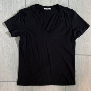 Marine Layer Black Short Sleeve V-Neck Tee S